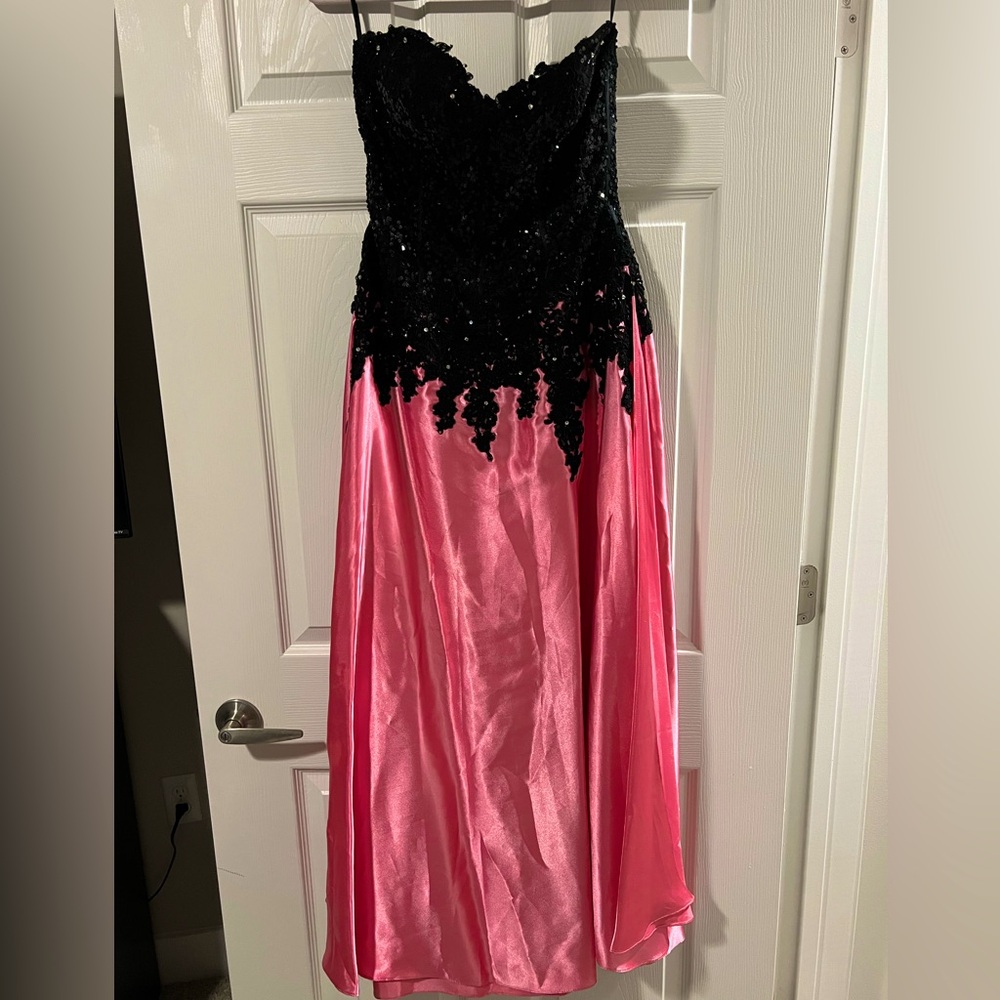 Jovani Pink and Black Gown Size 6